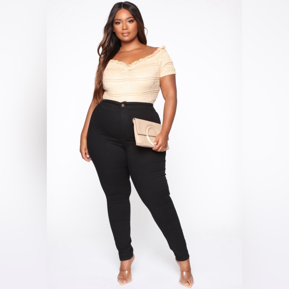 Ultra high waist skinny jeans - 1X